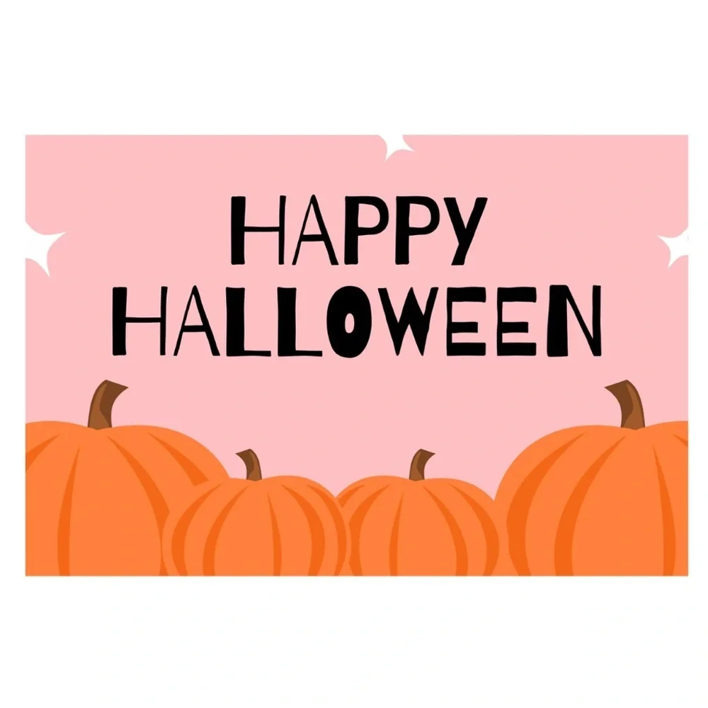 Happy Halloween Post Card with Pumpkins